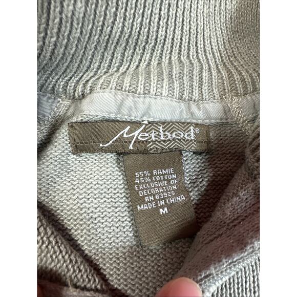 Method Mens Tan Cotton Blend Casual Long Sleeve Pullover Sweater Size M V1 - Picture 4 of 7